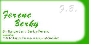 ferenc berky business card